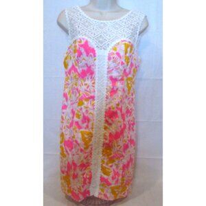 Lilly Pulitzer Women's size 2 Pink Yellow White Floral Dress